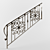 Elegant Wrought Iron Railing 3D model small image 1