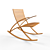 Elegant Rocking Chair - 90cm Height, 55cm Width, 110cm Length 3D model small image 1