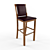 Sleek Oak Bar Chair 3D model small image 1