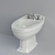 Vintage Retro Floor Bidet 3D model small image 1