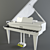 Elegant Grand Piano 3D model small image 1