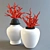 Italian Coral Ceramic Vase 3D model small image 1