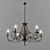 Ornate Iron Candle Chandelier 3D model small image 1