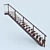 Custom Wooden Staircase | 3m Height, 4.6m Length 3D model small image 1