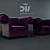 Italian DV Home Icon Armchair 3D model small image 1