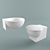 Stylish Corner Washbasin & Wall-mounted Toilet 3D model small image 1