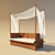 Luxury Daybed with Curtains 3D model small image 1