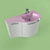 Bent Wash Basin with Mixer 3D model small image 1