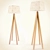 Rustic Wood Floor Lamp 3D model small image 1