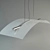 Phantom Chrome Pendant with White Glass - 90cm Width 3D model small image 1