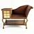 Vintage Colonial Chair with Ottoman 3D model small image 1