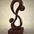 Artistic Wooden Sculpture 3D model small image 1