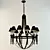 Elegant Wrought Iron Chandelier 3D model small image 1
