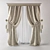 Beige Textured Curtain - Vray 3ds Max 3D model small image 1