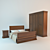 MEGAROS Olimpo Collection: Bed, Nightstand, Wardrobe 3D model small image 1