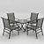 Rustic Oasis Table+Chairs 3D model small image 1
