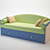 Convertible Kids Sofa-Bed 3D model small image 1