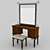 Elegant Hammered Dressing Table 3D model small image 1