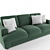 Trendy Cushioned Sofa 3D model small image 1