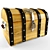 Wooden Treasure Chest with Sword-inspired Clasp 3D model small image 1