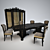 Elegant Dining Set with Table, Chairs and Sideboard 3D model small image 1