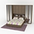 Elegant Bedroom Set with Bed, Wardrobes, and Overhead Module 3D model small image 1