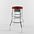 Sleek Metal Bar Stool 3D model small image 1