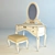 Title: Isabelle Vanity Set with Mirror and Stool 3D model small image 1
