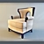 Modern Velvet Armchair 3D model small image 1