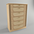 Elegant Oak Chest of Drawers 3D model small image 1