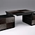Smania Manhattan Luxury Wooden Desk 3D model small image 1