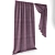 Elegant Textured Curtain Set 3D model small image 1