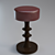 Elegant Cushioned Bar Stool 3D model small image 1