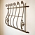 Elegant Wrought Iron Window Grille 3D model small image 1