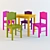 Kids Table & Chairs Set 3D model small image 1