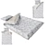 Stylish Floral Bedspread Set 3D model small image 1