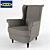 Swan Grey Strandmon Armchair 3D model small image 1