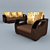 Modern Corner Sofa and Armchair Set 3D model small image 1