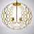 Tartufo Iron Chandelier: Antique Gold Finish 3D model small image 1