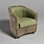 Comfortable Varaschin Rattan Armchair 3D model small image 1