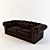 Premium Leather Sofa with Intricate Stitching 3D model small image 1