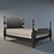 Quincy Bed: Rustic Charm Redefined 3D model small image 1