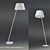 Lirio Glass Metal Fabric Floor Lamp 3D model small image 1