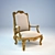 Elegant Classic Armchair 3D model small image 1