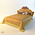 Handcrafted Two-Person Bed 3D model small image 1