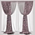 Versatile Textured Curtain Set 3D model small image 1