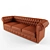 Classic Leather Sofa 3D model small image 1