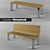 Sleek Steel and Wood Bench 3D model small image 1