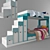 Space-Saving Bunk Bed with Storage 3D model small image 1