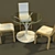 Elegant Acacia Table & Morelato Chair 3D model small image 1